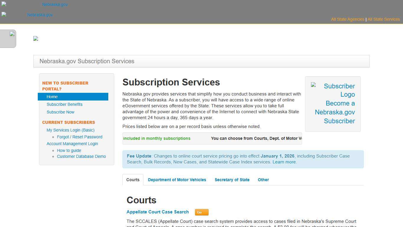 Nebraska.gov Subscriber