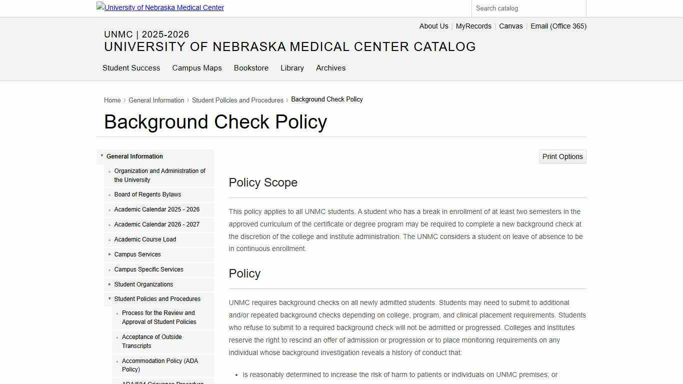 Background Check Policy < University of Nebraska Medical Center